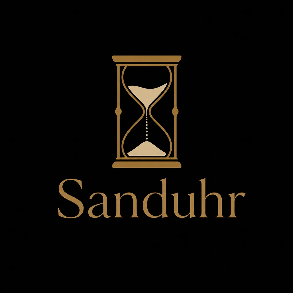Sanduhr Logo auf schwarzem Hintergrund für sanduhr
