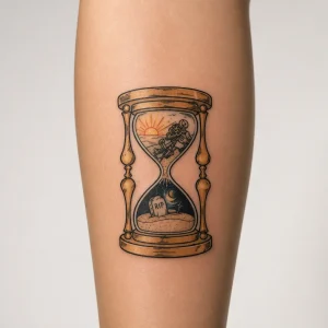 Sanduhr Tattoo Bunt 1