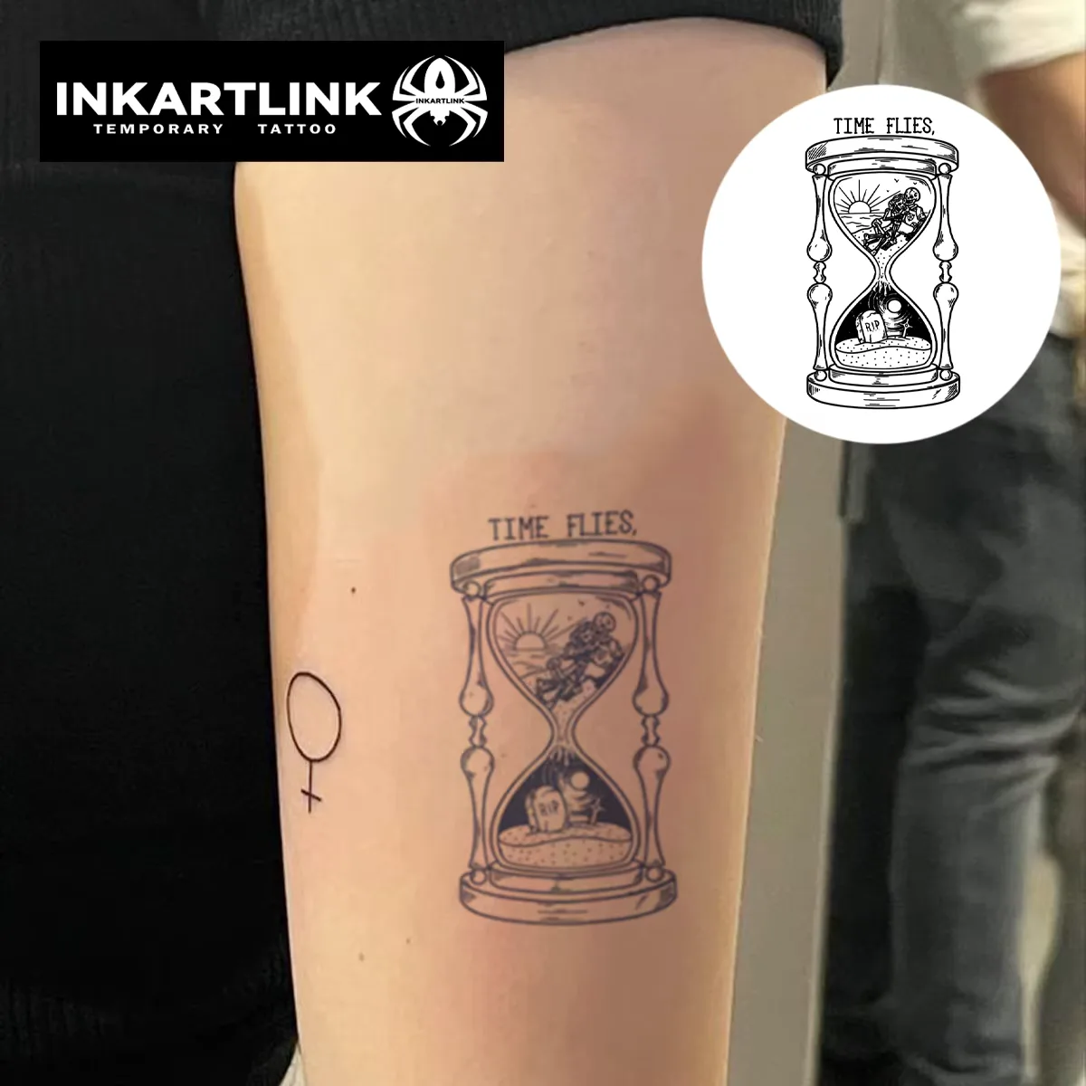 Sanduhr Tattoo Bunt 2
